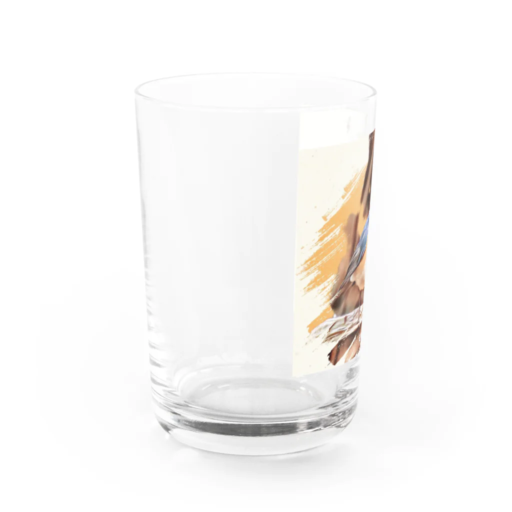 jun-hoshiのルリビタキ ♂ Water Glass :left