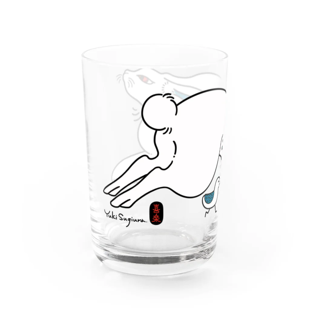 杉浦 由紀のウサギと小鳥 Water Glass :left