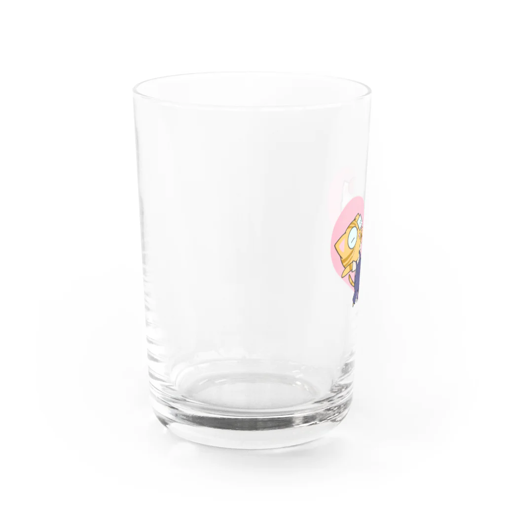 茶トラ猫くんと白猫ちゃんSHOPの思い出のおそろっちコーデ ハート Water Glass :left