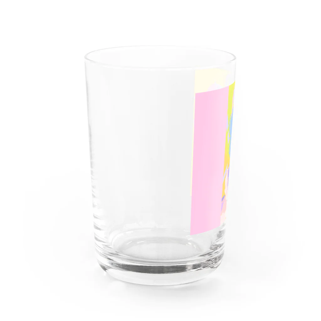あんどうめめのおみせの応援チアガール Water Glass :left