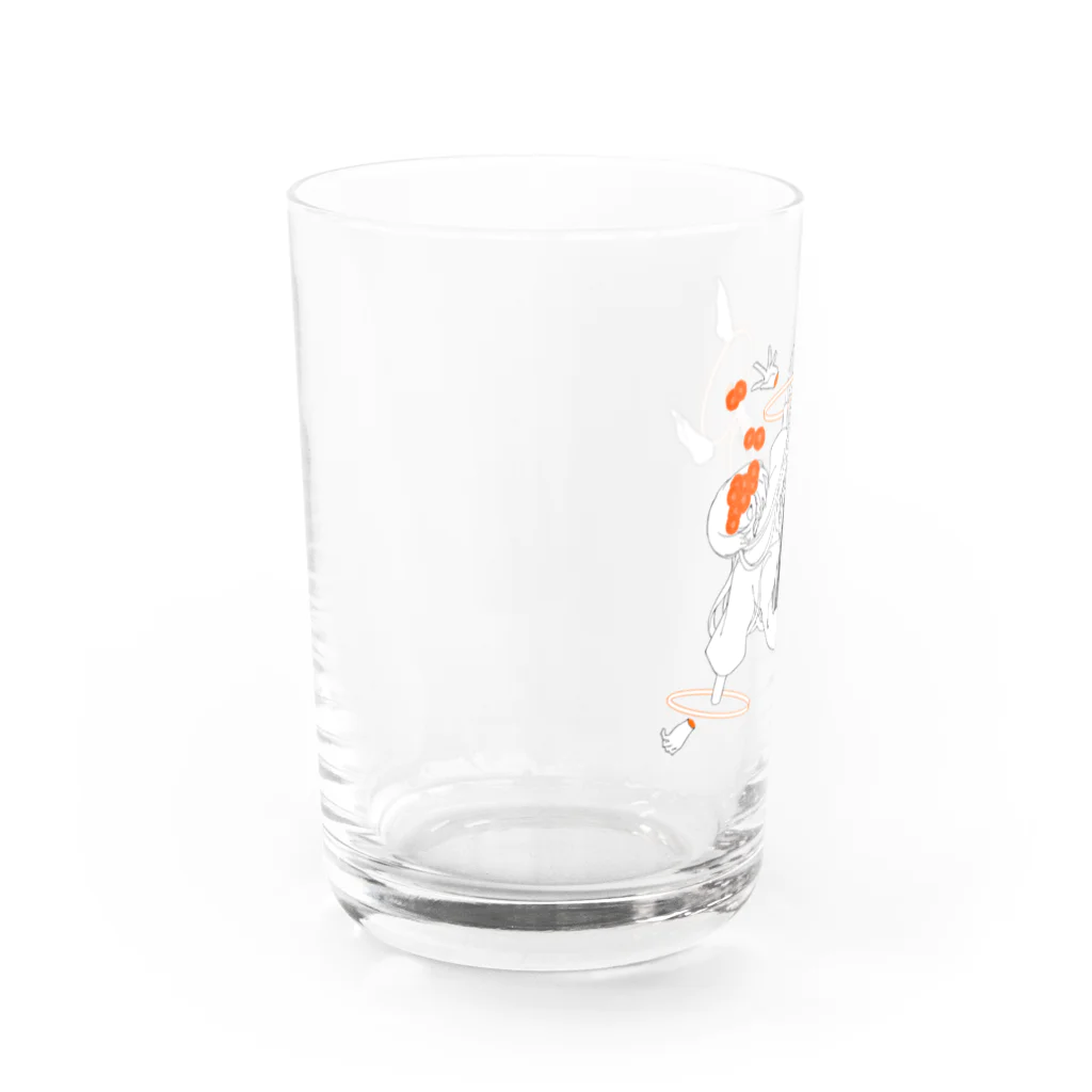 天麩羅御結びのオレンジ_グラス Water Glass :left