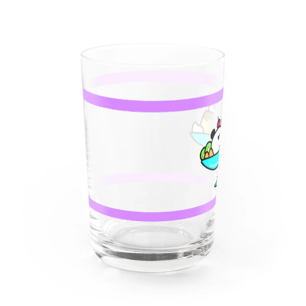 ゆっけちゃんの隠れ家のプリン・ア・ラ・モードみたいなぱんだ(紫) グラス左面