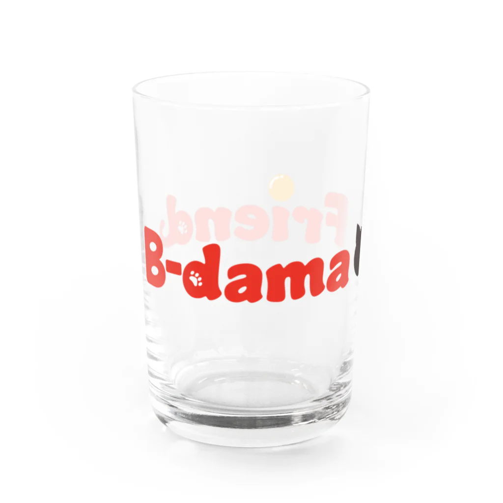 B-damaFriendオリジナルグッズのビー玉フレンド 猫&ロゴ2 Water Glass :left