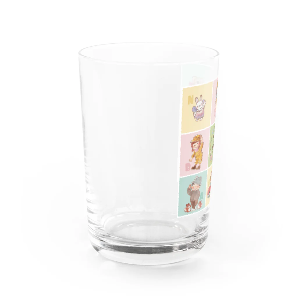 ムメモ／ムロヤママミのシル〇〇〇☆探検隊　-スクエア- Water Glass :left