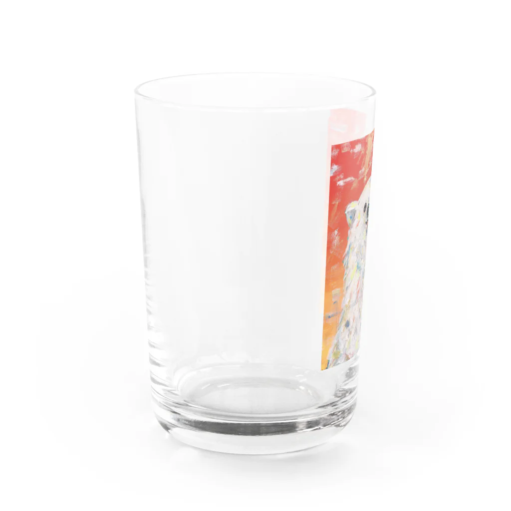 ふうたろう。のカラフルシロクマ Water Glass :left