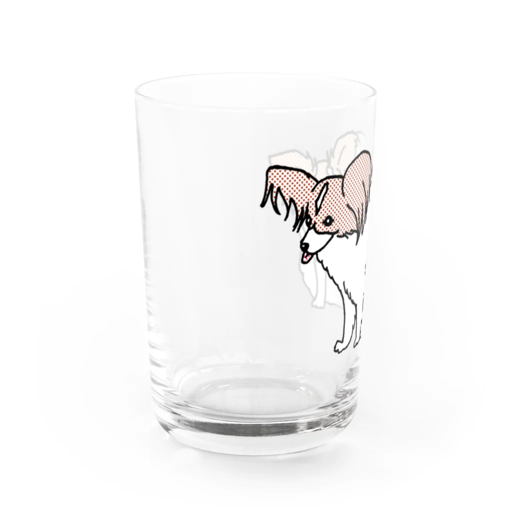 とつこまのお店屋さんのなかよし親子パピヨン（ドット） Water Glass :left