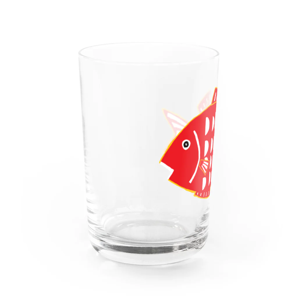 nicomaru111の赤い魚 グラス左面