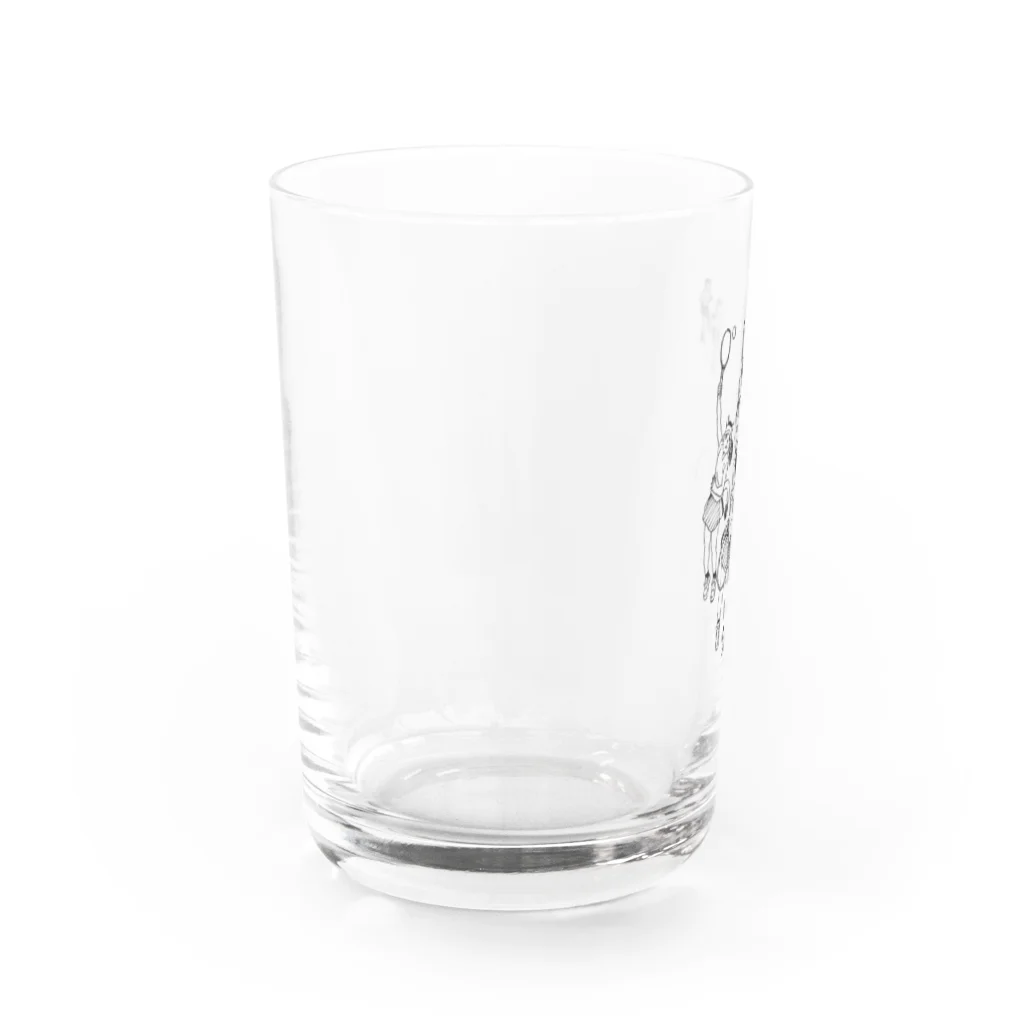 空想画学販売所の猫のテニスプレイヤー　サーブ！ Water Glass :left