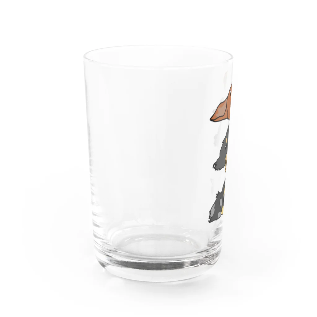 ダックス雑貨ひなたの3Dachs Water Glass :left