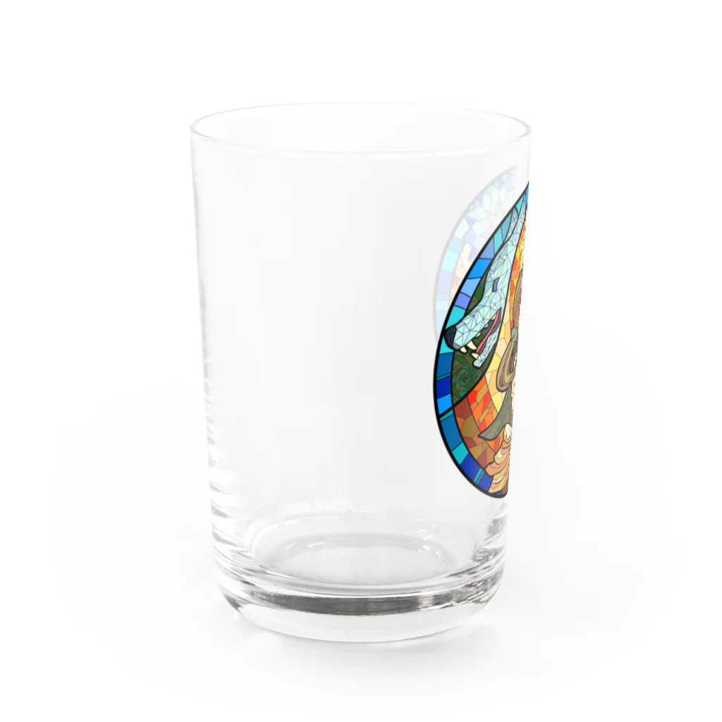 梅井ゆえ🌸さきがけ堂の「光る魔物」ステンドグラス風イラスト Water Glass :left