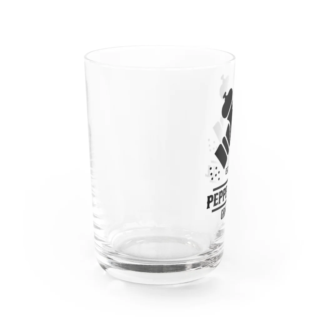 オノマトピアのペッパーミル・パフォーマンス（PEPPER GRINDER）文字黒 Water Glass :left