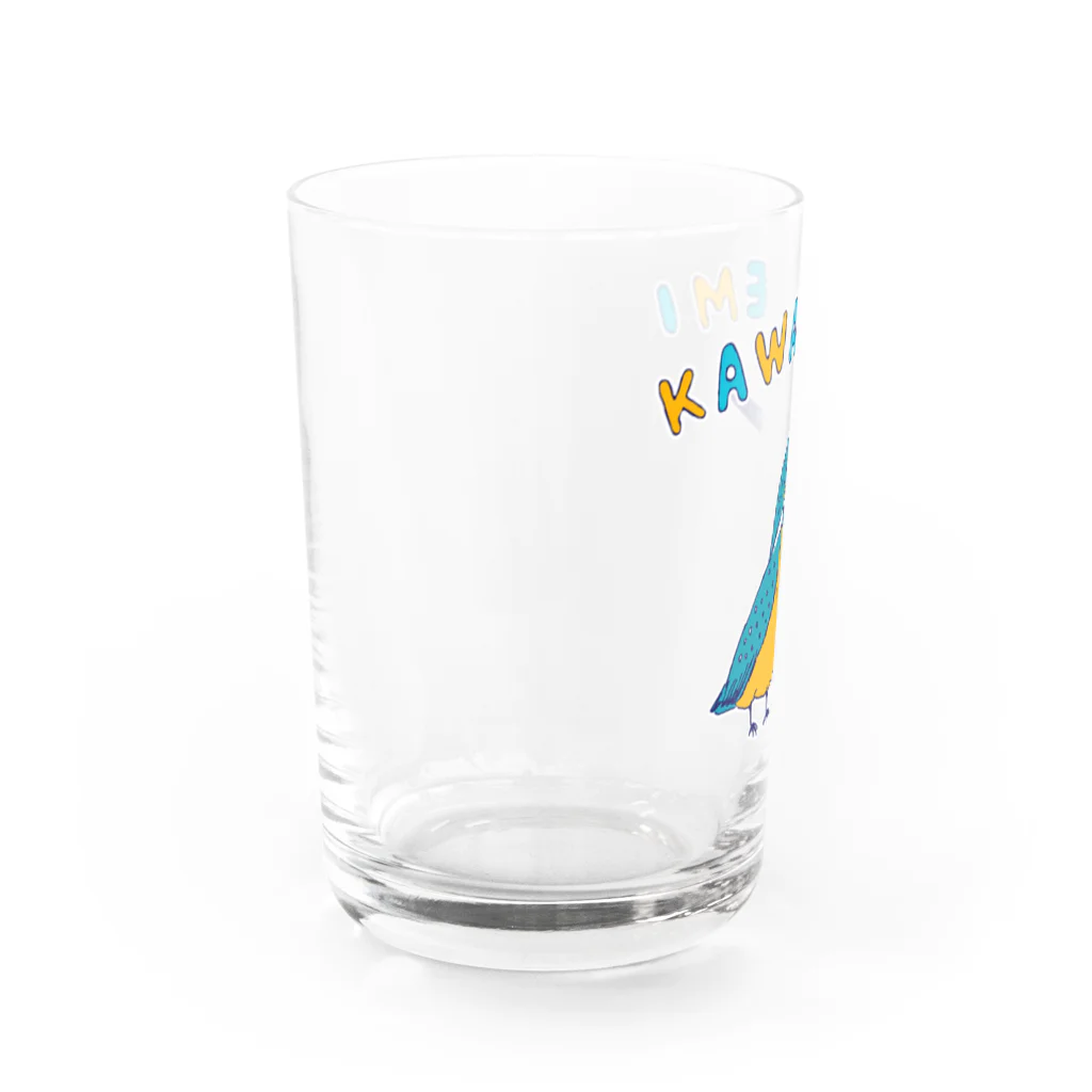 NIKORASU GOの野鳥デザイン「カワセミ」（Tシャツ・パーカー・ETC）） Water Glass :left