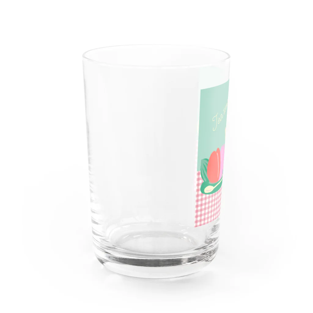 日々花々のチューリップxティーカップ Water Glass :left