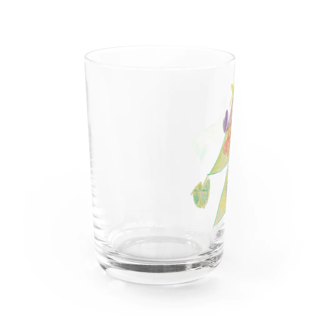 KidsArtの【子どもの絵】クリスマスツリー Water Glass :left