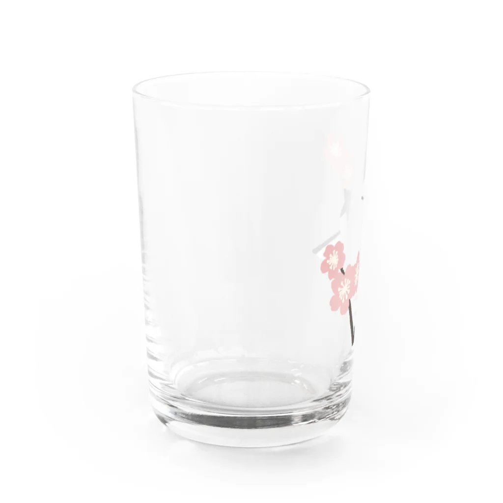 ゆきおのシマエナガと桜 Water Glass :left