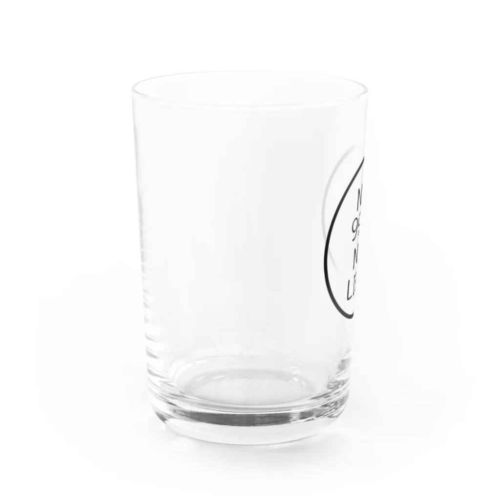 ハチワレデザインのNO 990 NO LIFE(BK) Water Glass :left