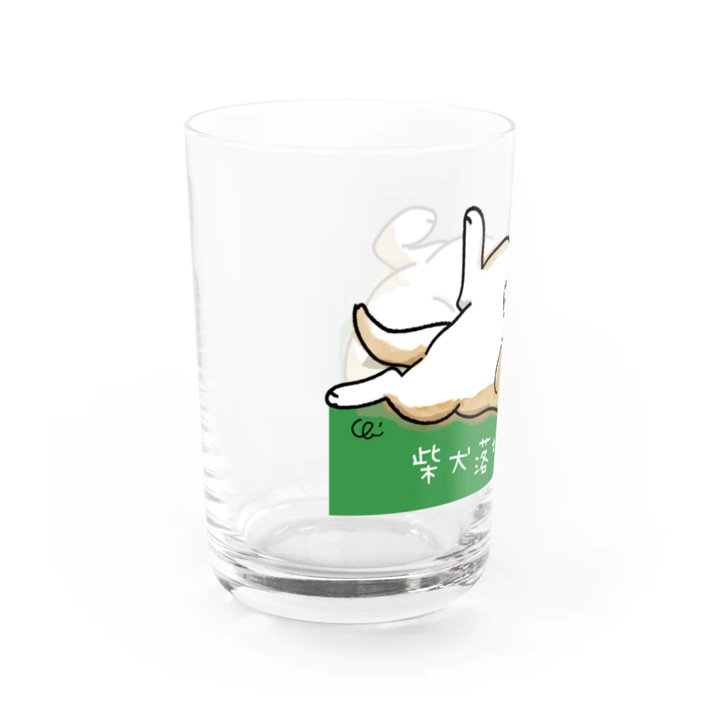 chizuruの柴犬落ちてる（茶）背景グリーン Water Glass :left