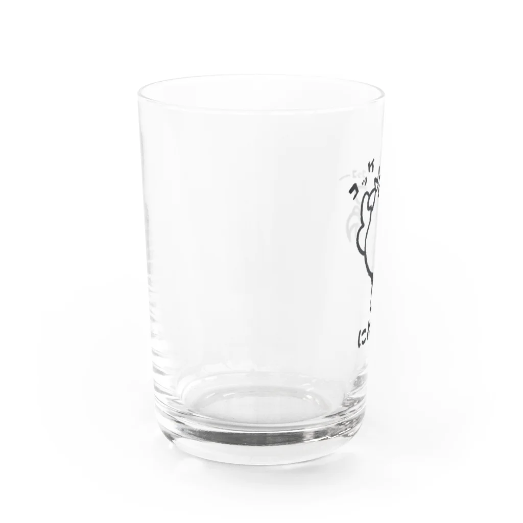 どうぶつ創作隊のバレエしてそうなニワトリ Water Glass :left