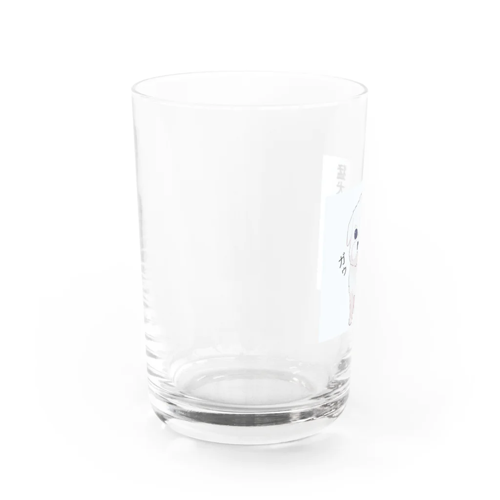 猛犬のマルプーくんの猛犬なつもりのマルプーの社長さん Water Glass :left