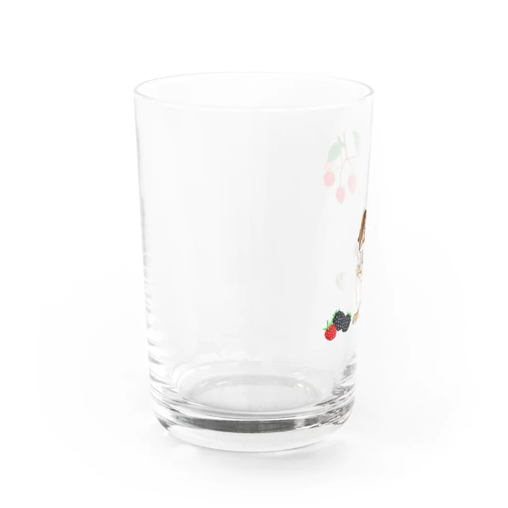 PERIDOTの木苺とシマリス Water Glass :left