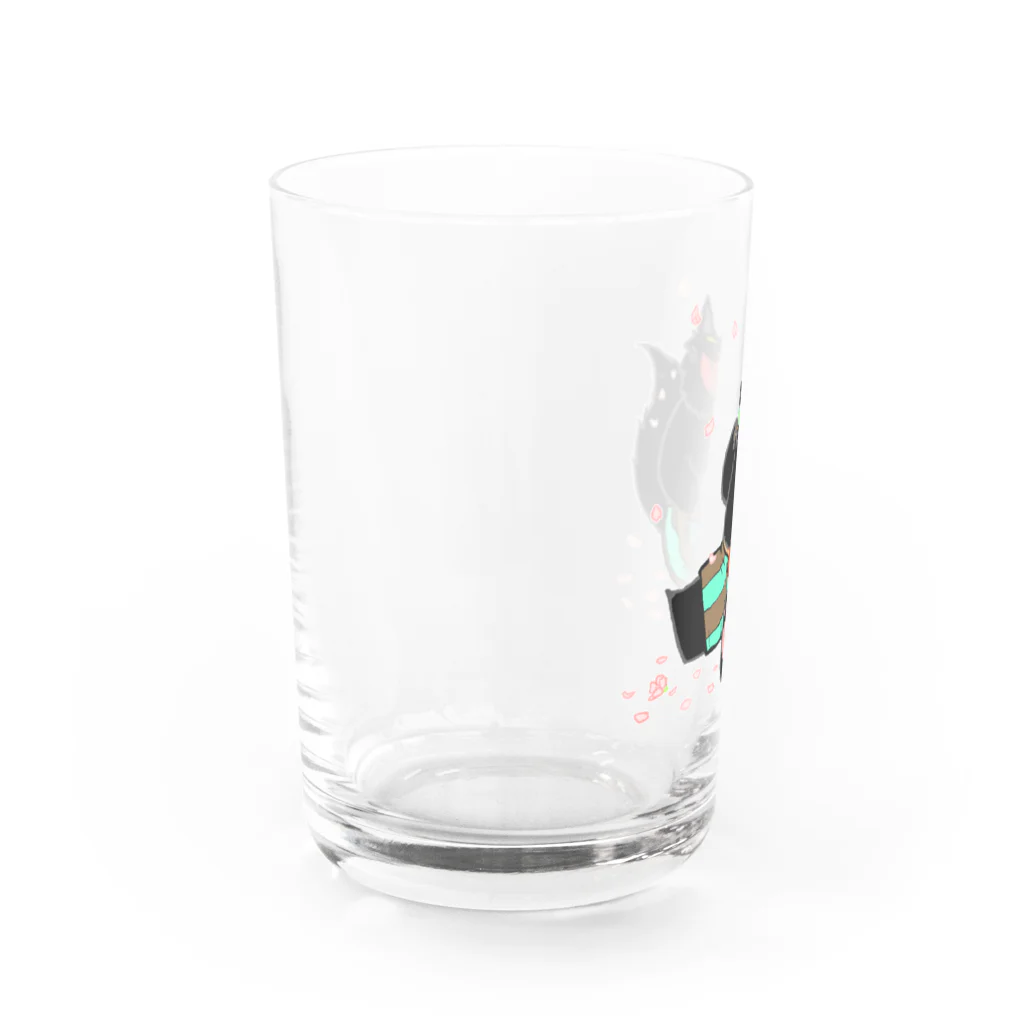 そのへんの黒猫の花よりなんとか Water Glass :left