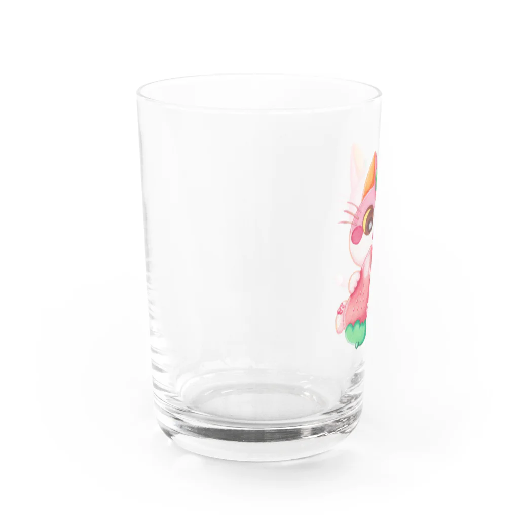 meow popのいちごちゃん Water Glass :left