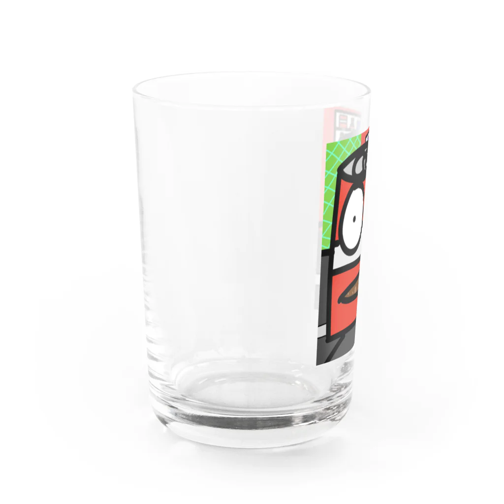 雄大な蒼い空の缶ジュースのコーラくん Water Glass :left