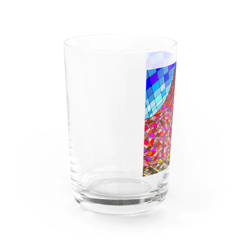 やもり屋商店のステンドグラス風　黒柴 Water Glass :left