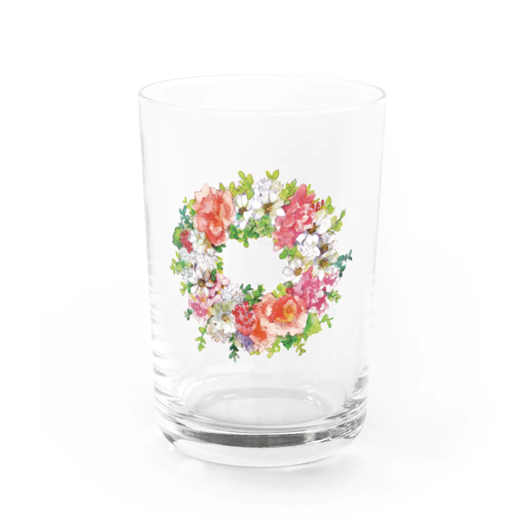 ヨモギカフェのフラワーリース Water Glass :left