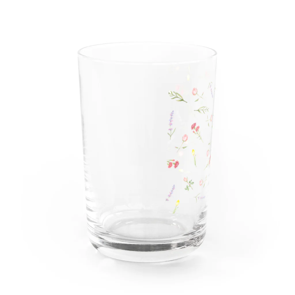 水彩イラストグッズの水彩ボタニカルフラワーデザイン Water Glass :left