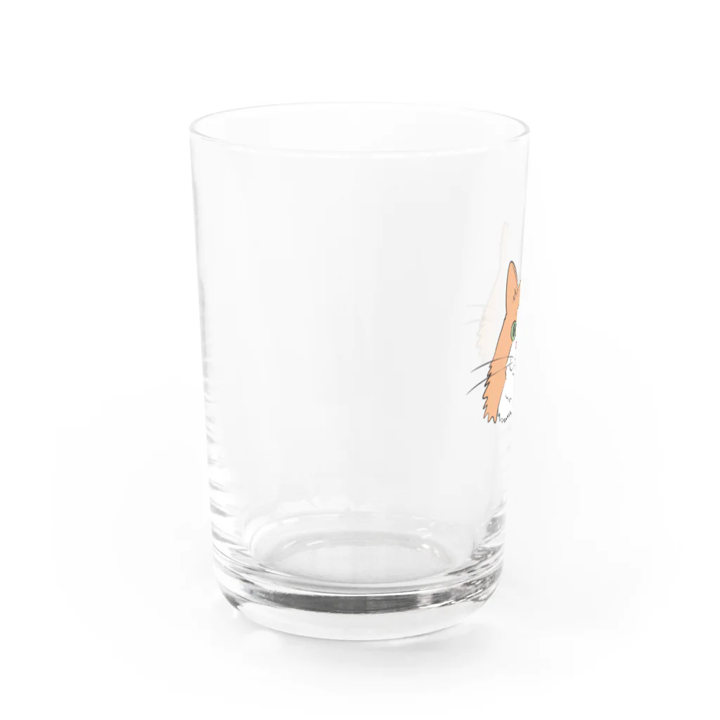 もふもふはちわれずの髭袋デカ美 Water Glass :left