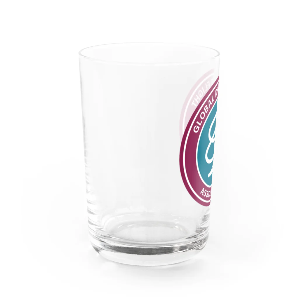 miyakojima_baseのグローバルドローンフライト協会ロゴ Water Glass :left