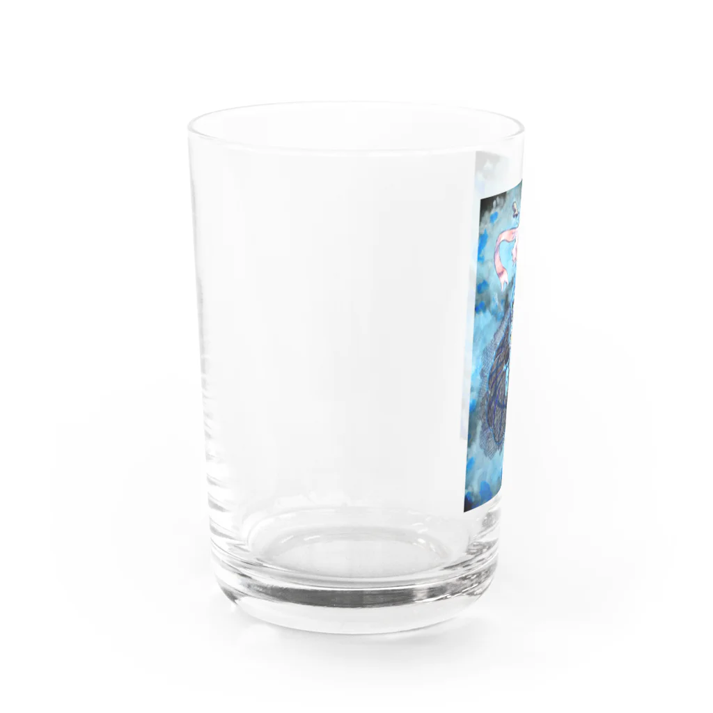 手描きおえかきのチャンスを待つ Water Glass :left