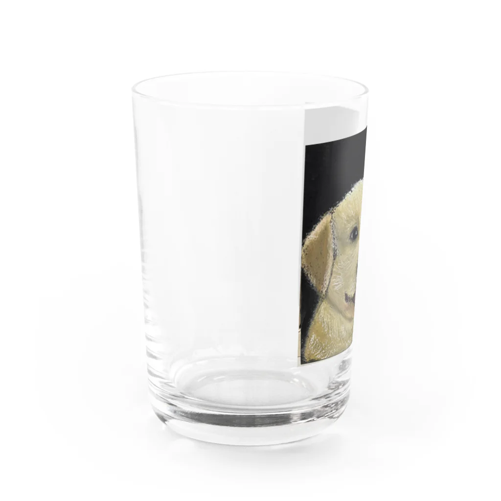 チョークアートグッズ😊のチョークアート　子犬🐶 Water Glass :left