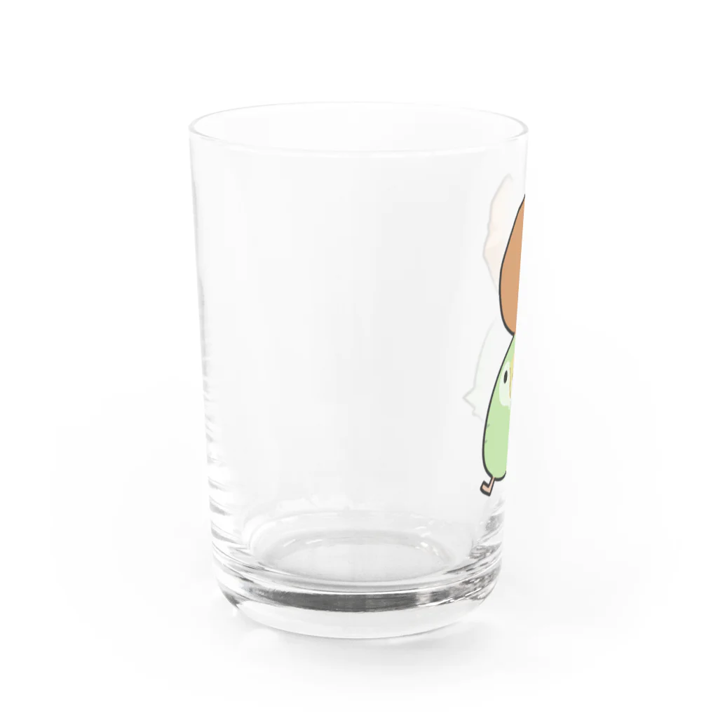 うさやのサーターアンダギーをゲットしてご満悦のカカポ Water Glass :left