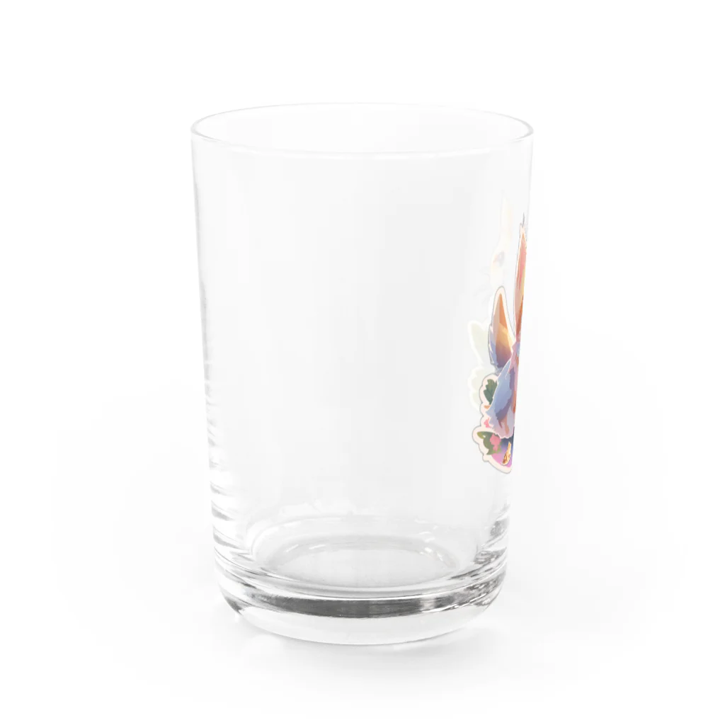 dolphineの愛くるしい表情で見上げるキュートなネコちゃん Water Glass :left