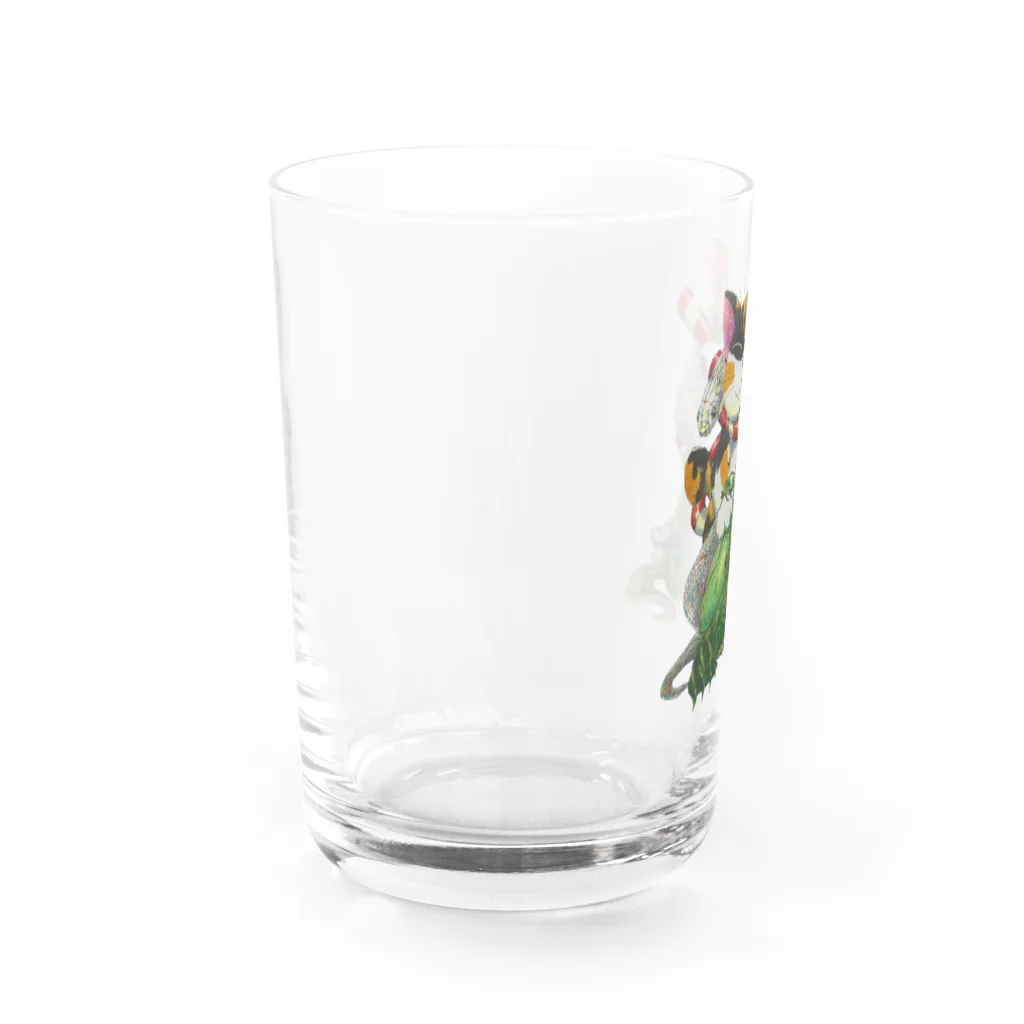 ヤミラミ先生(多忙の為低浮上)連絡はDMにください。の招き猫(福) Water Glass :left