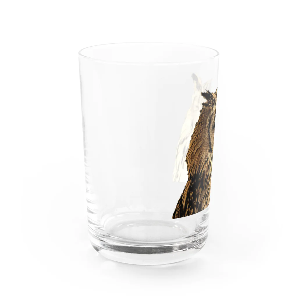 座敷ふくろうのぬいぐるみっぽいふくろう Water Glass :left