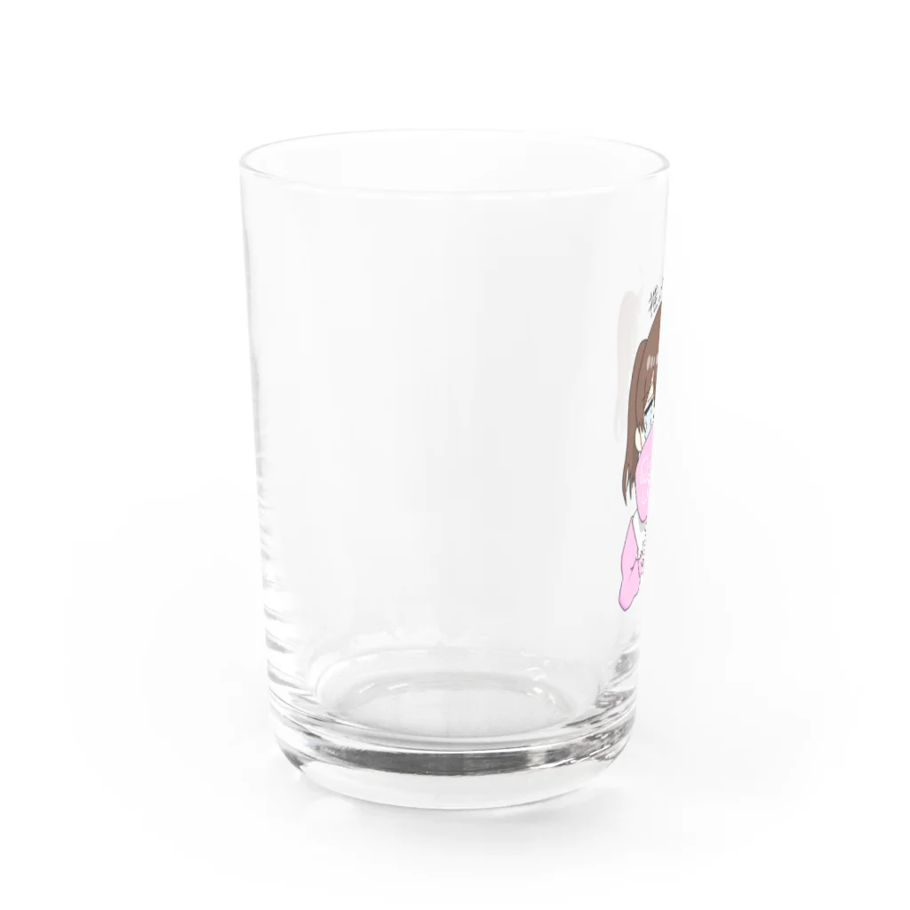 こくうの推しが尊いちゃん(桃色) Water Glass :left