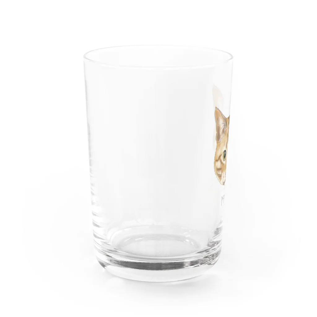 みきぞーん｜保護猫 ミッキー画伯と肉球とおともだちのmau Water Glass :left