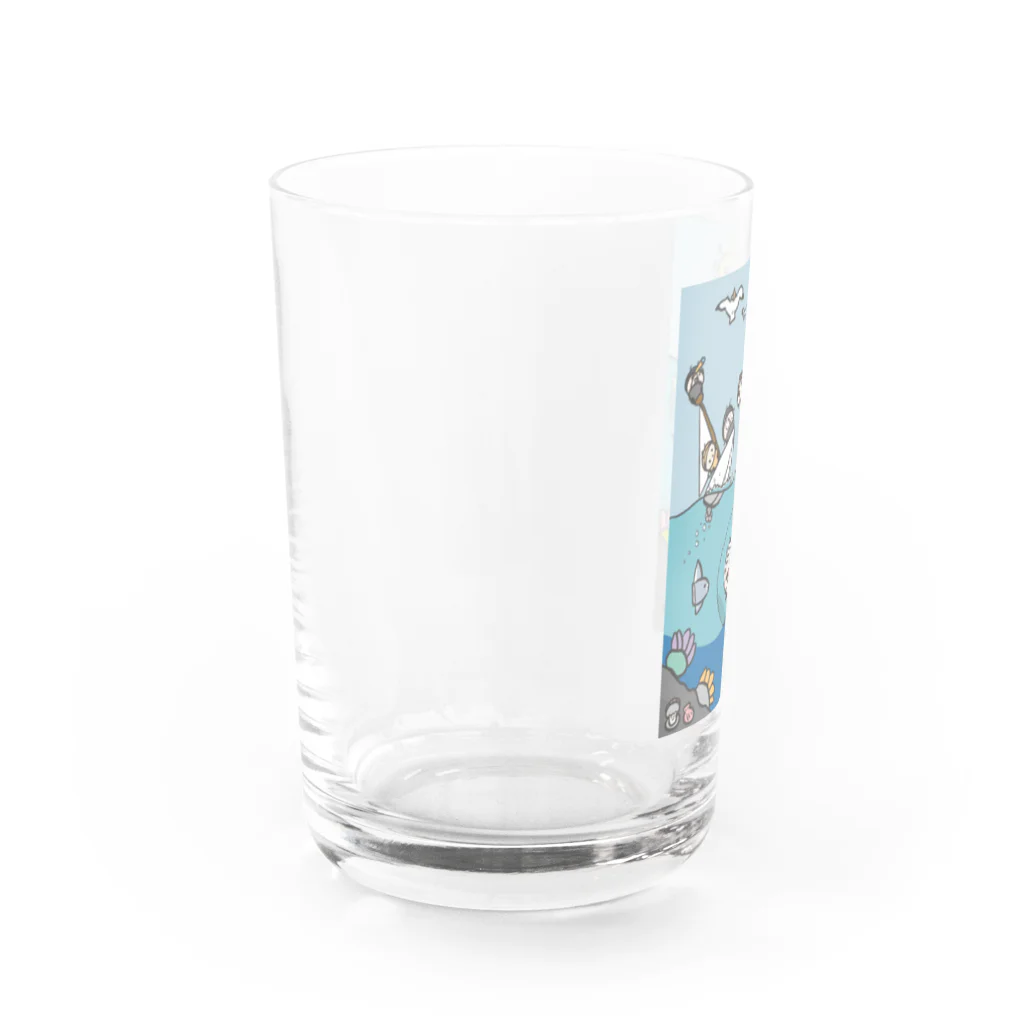 Ohiro’s Shop のハチとアリの海水浴(両面プリント) Water Glass :left