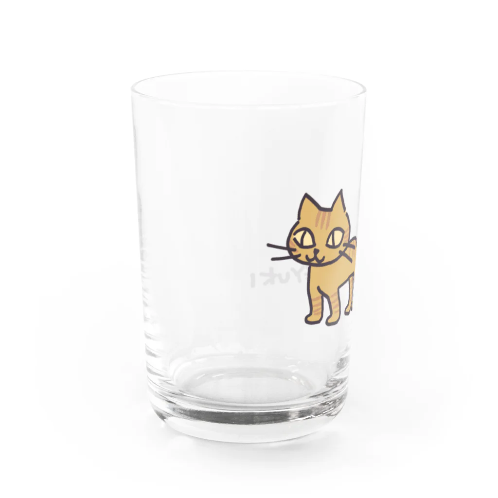 HIDEYUKIのおみせの茶トラ Water Glass :left