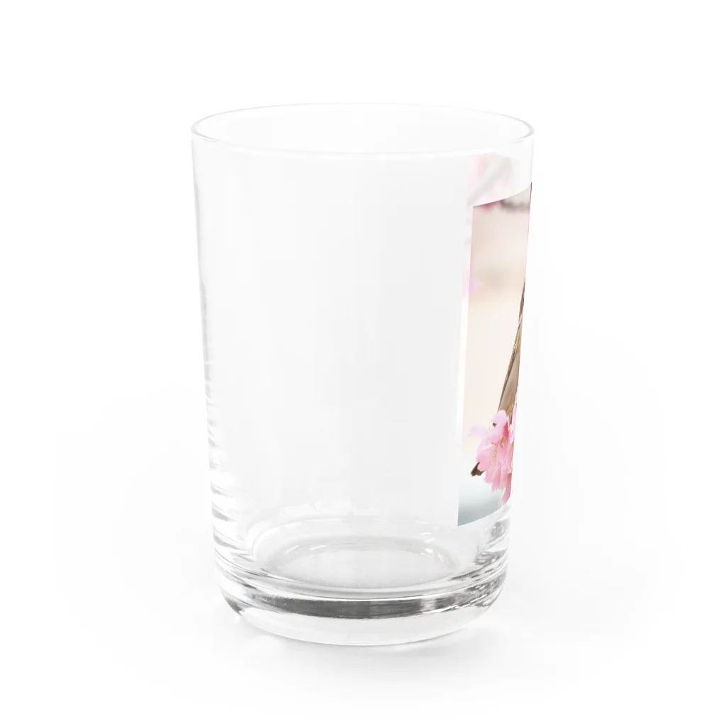 Toritorizmの桜スズメ Water Glass :left