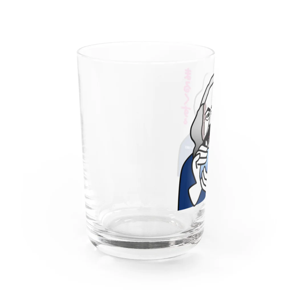 B-catのだじゃれ「マルクス」グラス（顔がドリンク色に） Water Glass :left