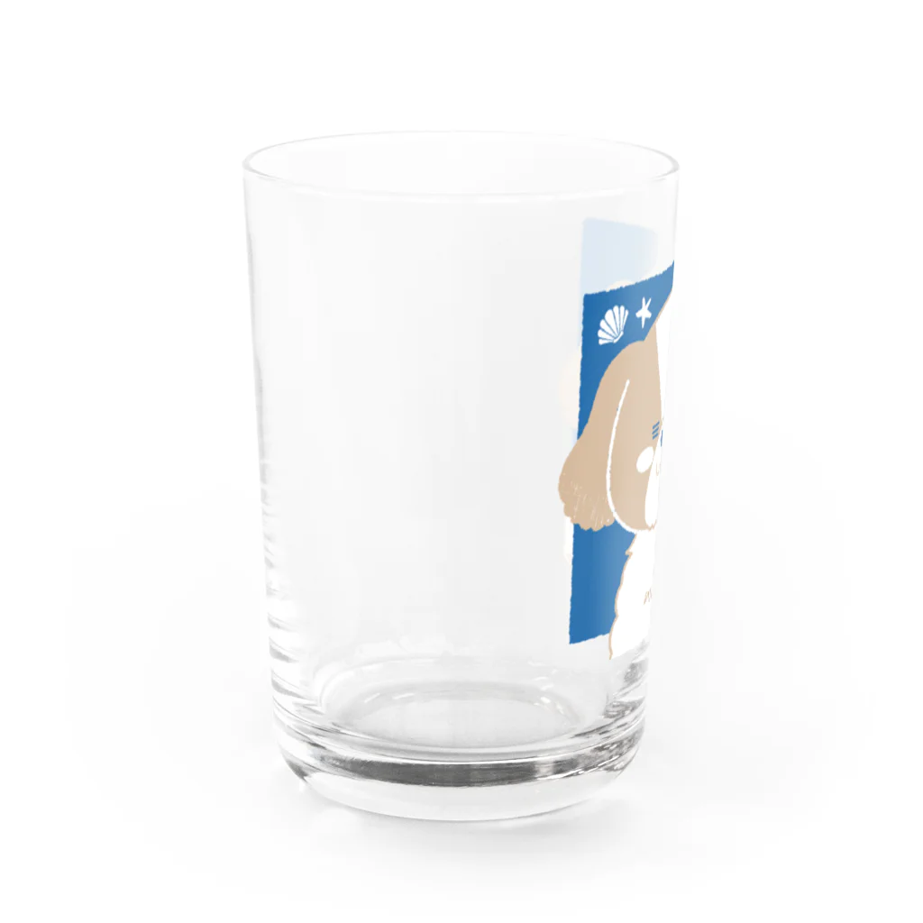 たけよんの海と砂カラーのけんちゃん Water Glass :left