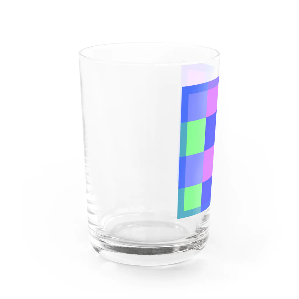 CUTIE　BOXのキリンのりんりん　へんし～ん！！チェック柄 Water Glass :left