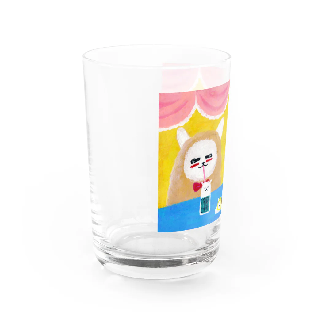 Watanabeのアルパカ×カフェ Water Glass :left