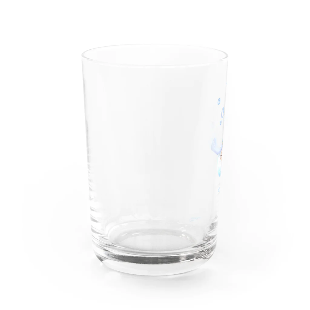 無人駅前専門店の手を振るくらげ Water Glass :left