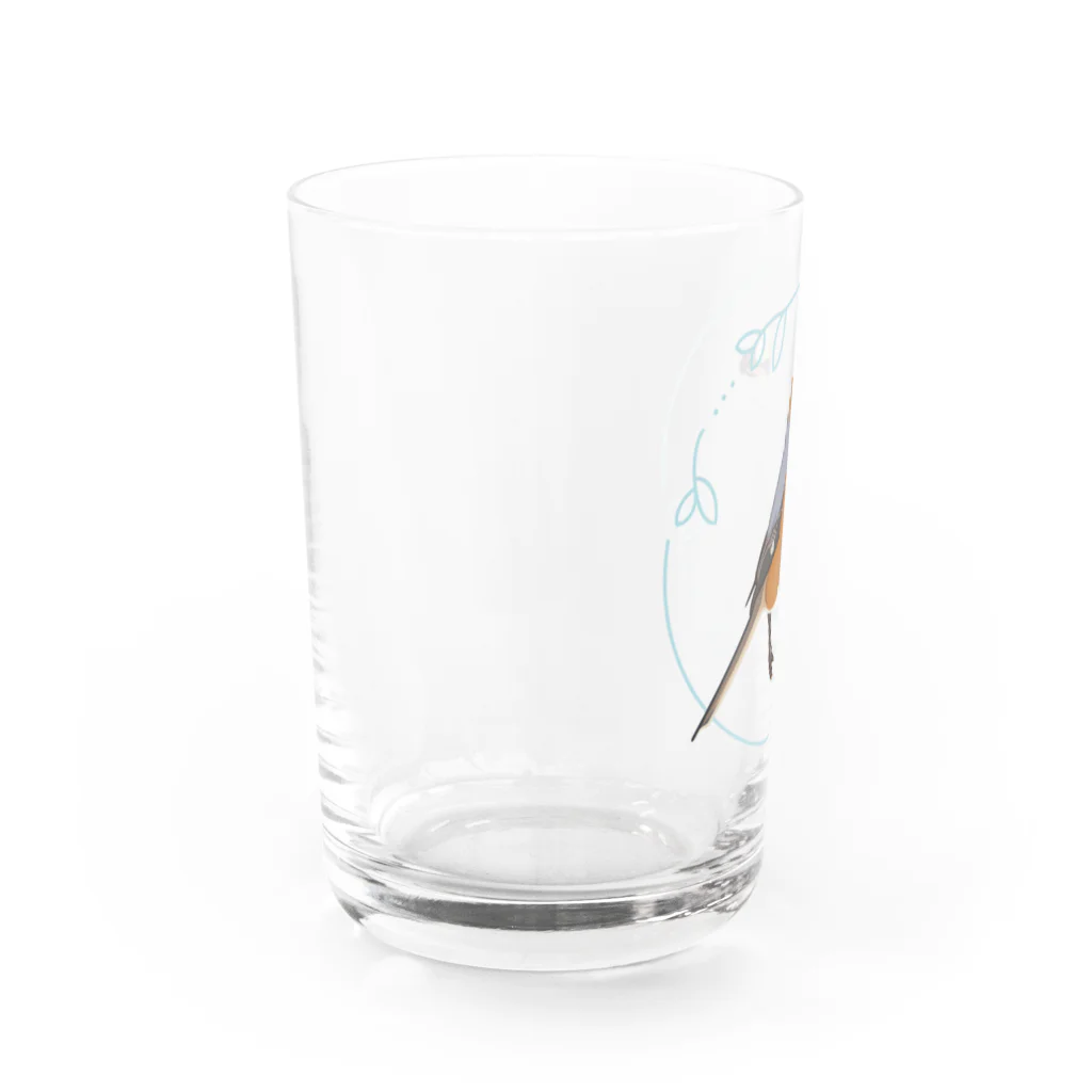 やちよ｜リアル鳥イラストのモズさん Water Glass :left