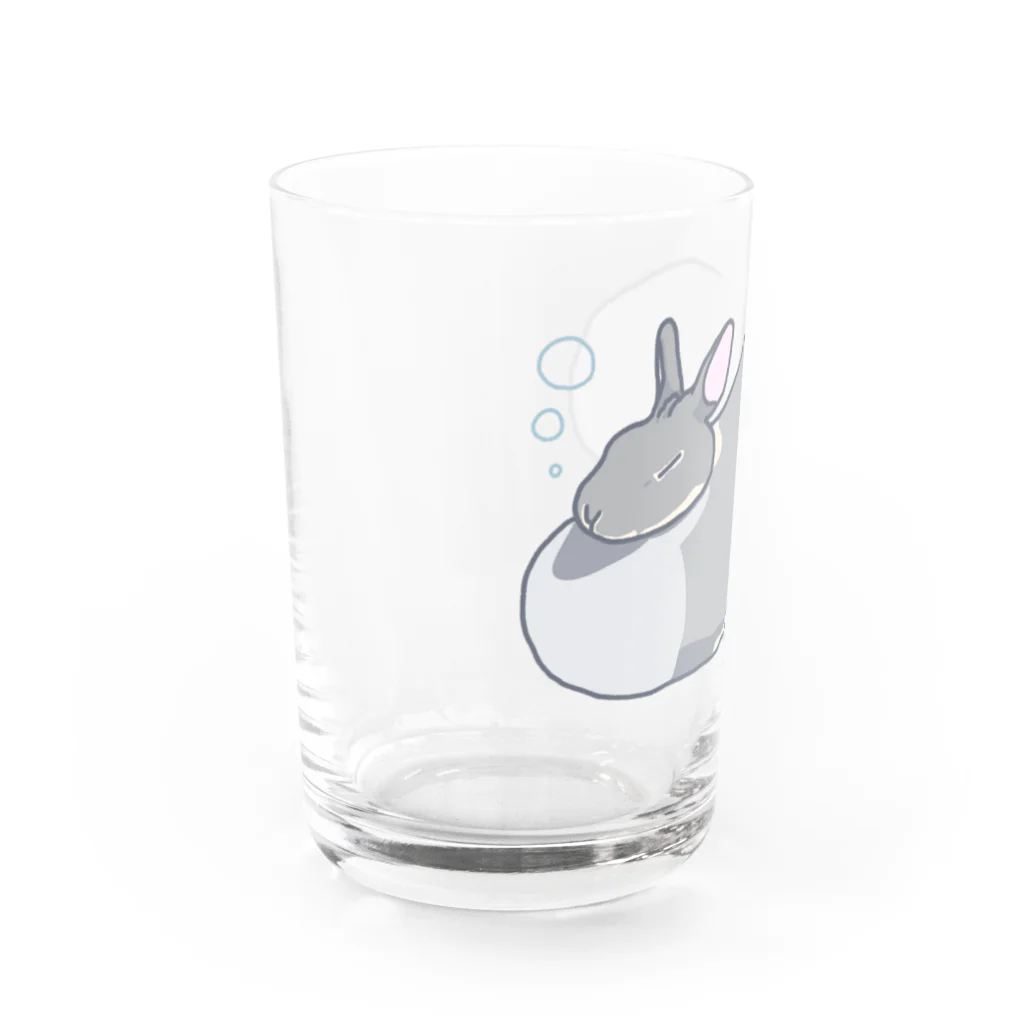 クジャクAサンバのうさぎのとめお「ぷーぷー」 Water Glass :left